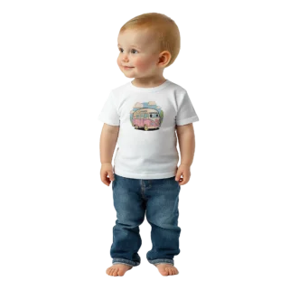 Camiseta "Furgo kids" bebé blanco