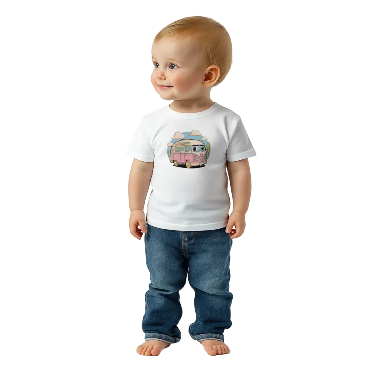 Camiseta "Furgo kids" bebé blanco