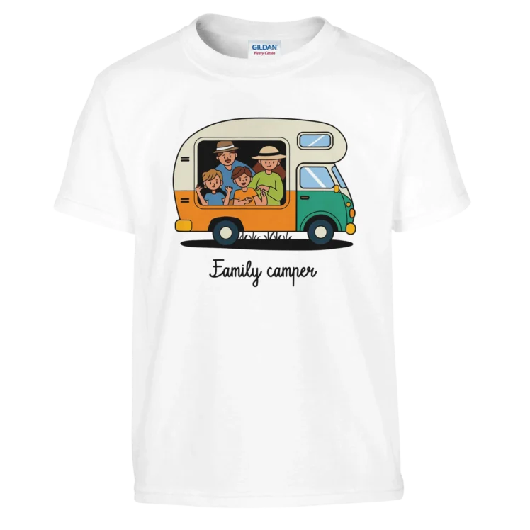 Camiseta "Family camper" infantil blanco