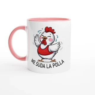 Taza cerámica "Me suda la polla" rosa