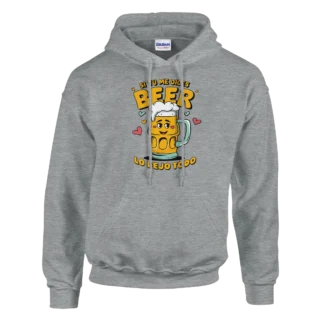 Sudadera "Si tú me dices beer" con capucha TG gris