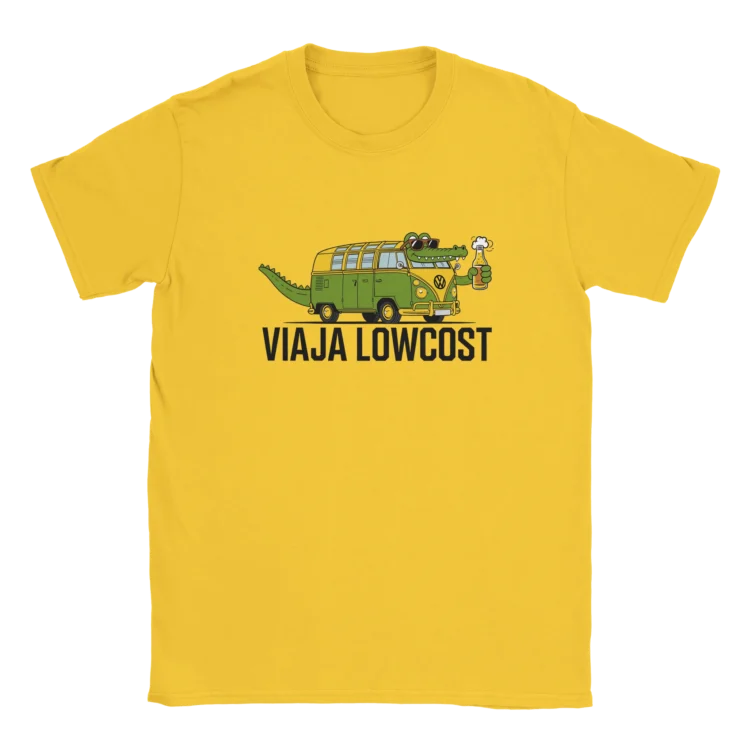 Camiseta "Viaja Lowcost" amarillo