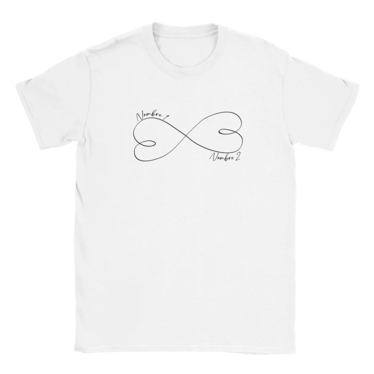 Camiseta personalizada "Infinito corazones" blanco