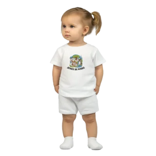 Camiseta "Somos de pueblo" bebé blanco