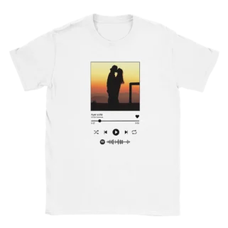 Camiseta personalizada "Canción Spotify" blanco