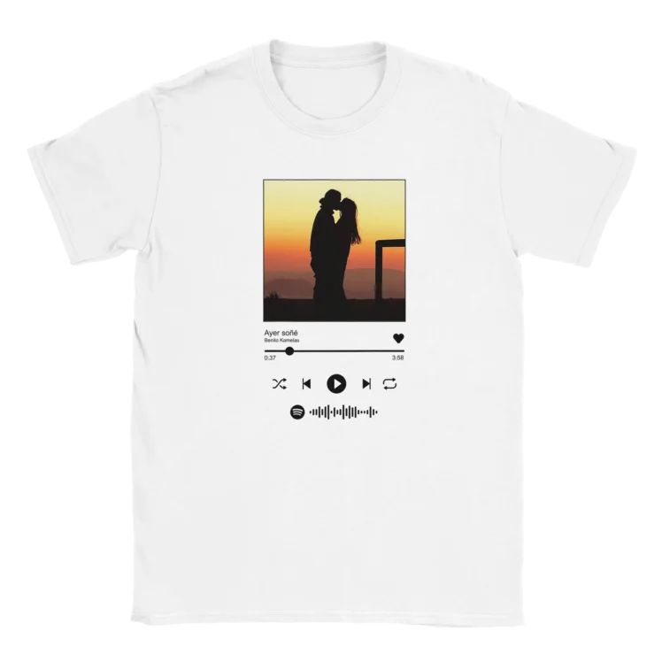 Camiseta personalizada "Canción Spotify" blanco