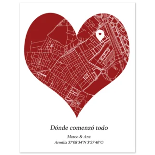 Póster personalizado "Mapa corazón"