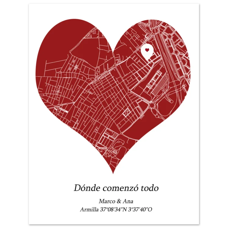 Póster personalizado "Mapa corazón"