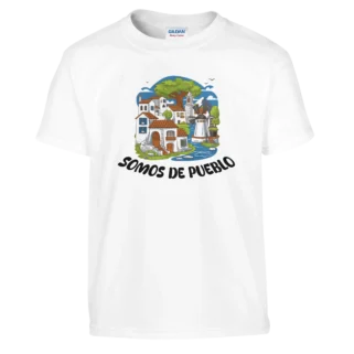 Camiseta "Somos de pueblo" infantil blanco