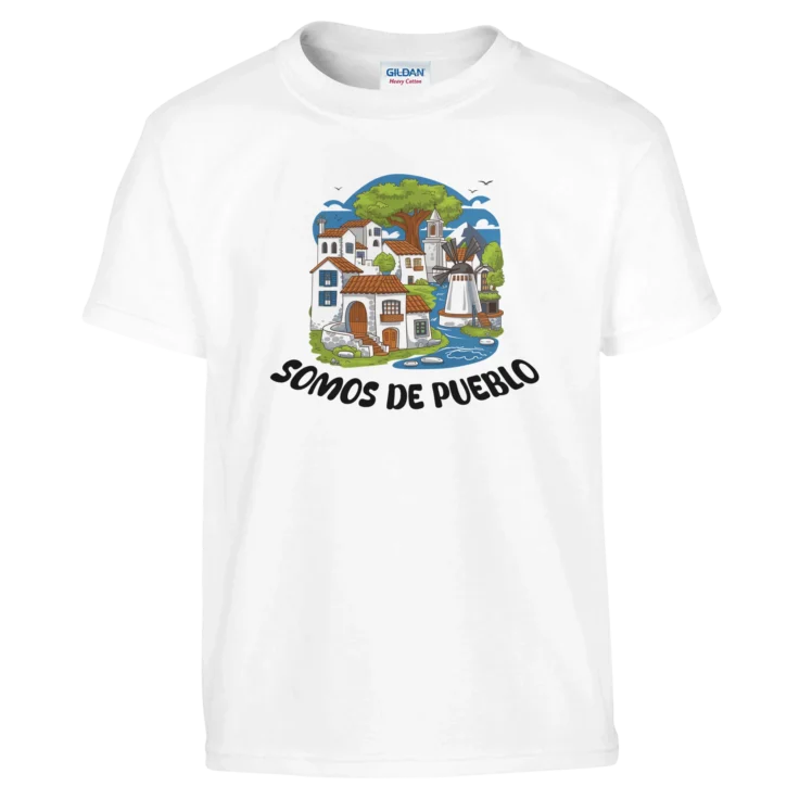 Camiseta "Somos de pueblo" infantil blanco