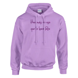 Sudadera "Haz más de eso que te hace feliz" con capucha morado