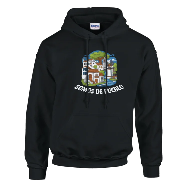 Sudadera "Somos de pueblo" con capucha TG negro