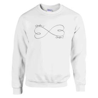 Sudadera personalizada "Infinito corazones" blanco